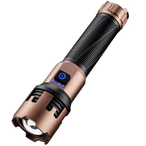 Telescopic Zoom Rechargeable LED Flashlight (Bronze Edition) - Alt View