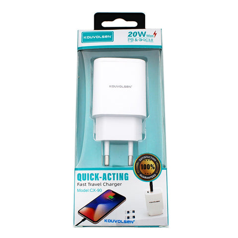 Kouvolsen Quick-Acting 20W Fast Travel Charger