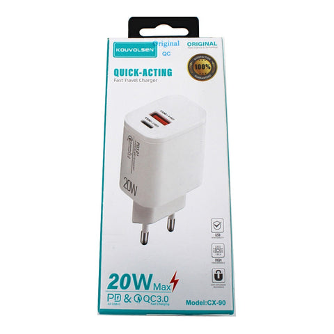 Kouvolsen Quick-Acting 20W Fast Travel Charger