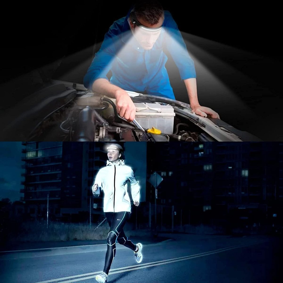 Set of 3 Rechargeable Induction Headlamp