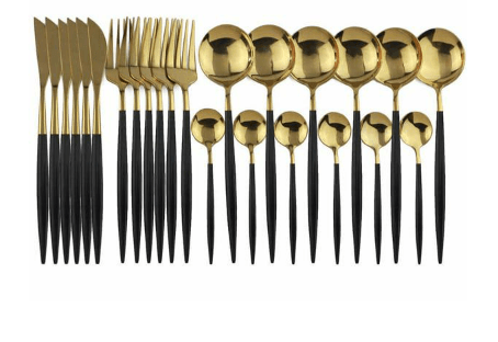 Hight Quality Polished Cutlery Set (24 pcs)(Silver)