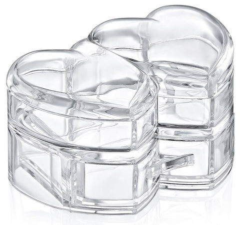 Double Heart Shaped Mini Cosmetic Jewellery Box - Alt View