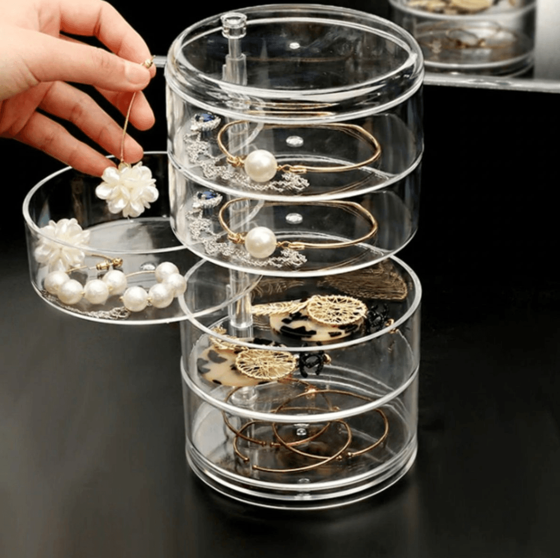 Rotating Acrylic Jewellery Storage Box (5 Tier) - DMC Wholesale
