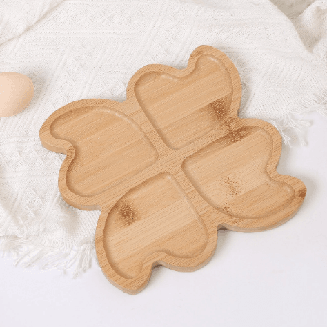 4 Grids Divided Bamboo Snack Plate - DMC Wholesale