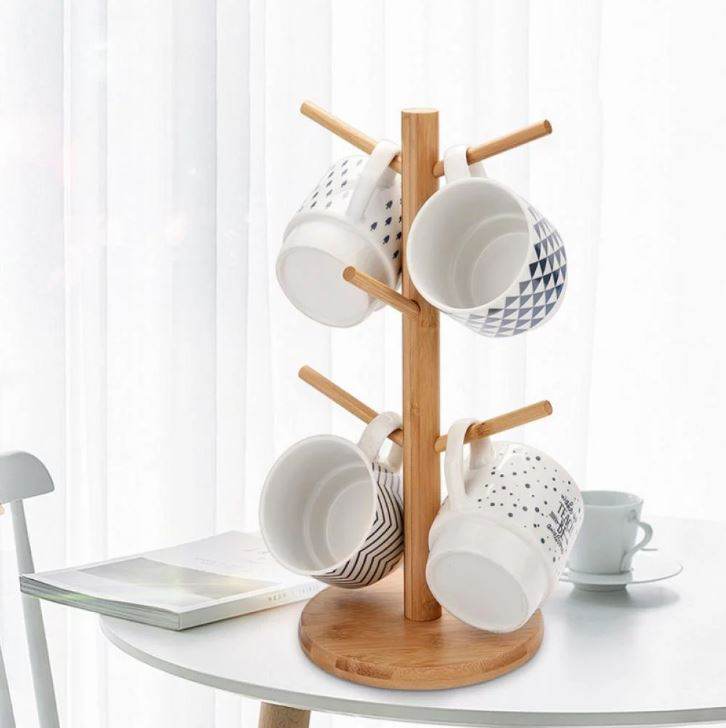 Wooden Mug Holder (17x17x75cm) - DMC Wholesale