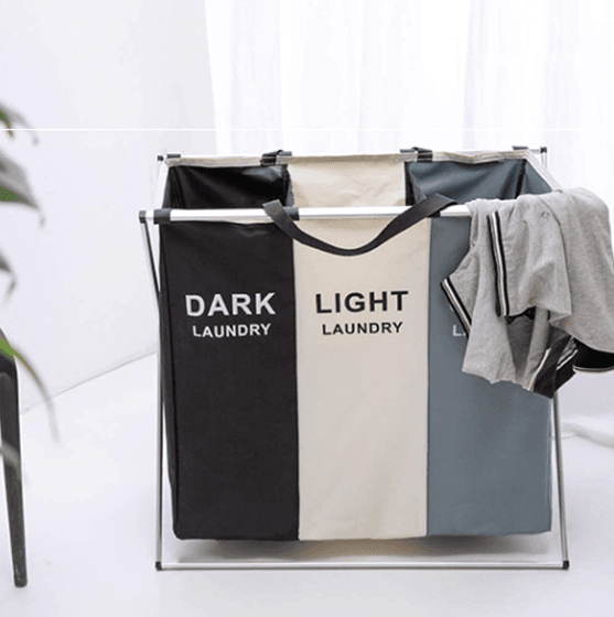 Foldable Sorting Laundry Basket (3 Compartment) - DMC Wholesale