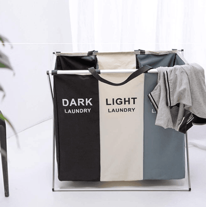 Foldable Sorting Laundry Basket (3 Compartment) - DMC Wholesale