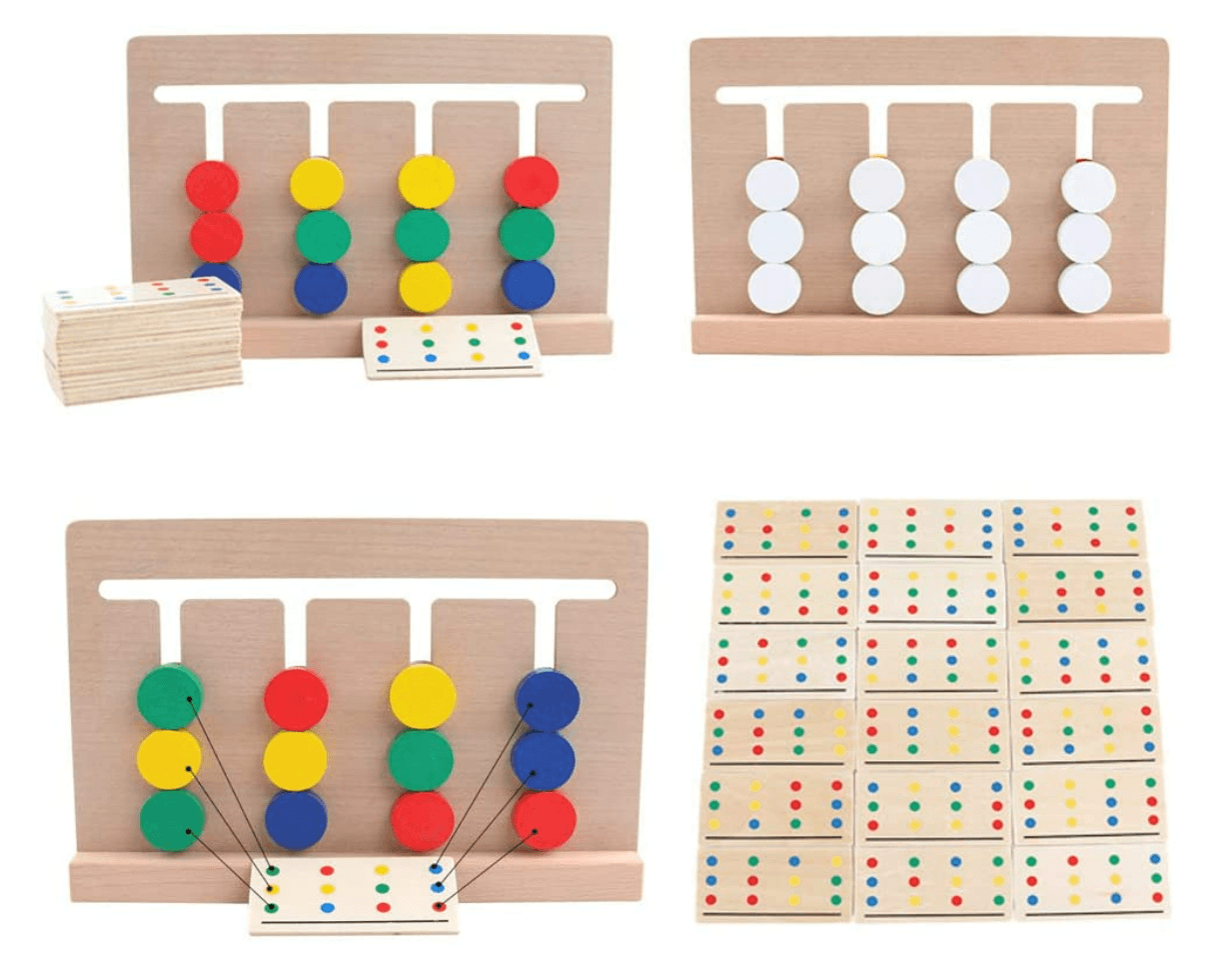 Wooden Four-Colour Matching Board Game - DMC Wholesale