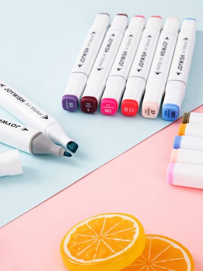 Coloured Dual Marker And Highlighter Pen Set (80 pcs)