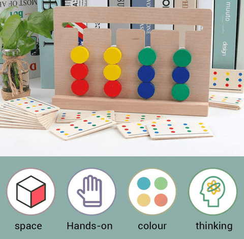 Wooden Four-Colour Matching Board Game - Alt View