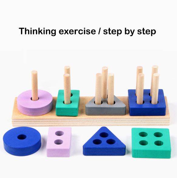 Super Tiny Wooden Sorting And Stacking Toy - DMC Wholesale