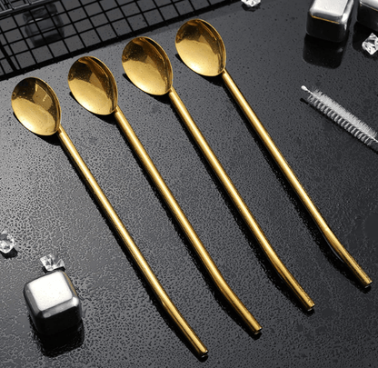 Long Ice Tea Spoon Straws With Brush (6 pcs) - DMC Wholesale