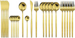 Polished Round Cutlery Set (24 pcs)(Gold)