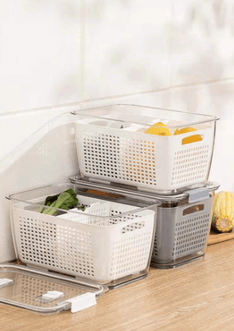 3in1 Fridge Organiser Storage Basket - Alt View