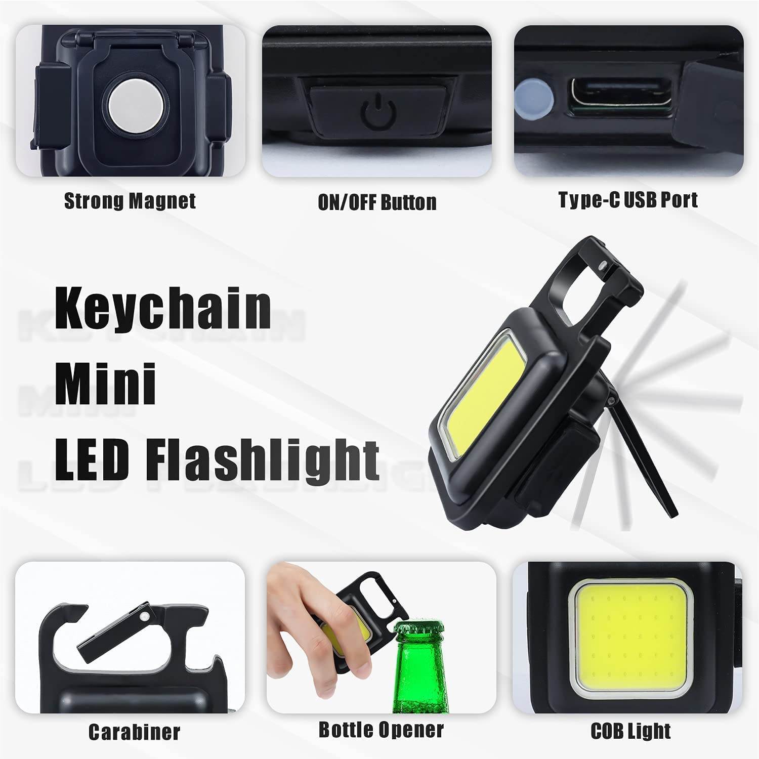 Mini 800 Lumens COB Keychain - DMC Wholesale