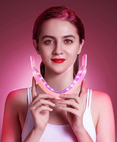 LED Photon Therapy Vibration Facial Slimming Massager - Alt View