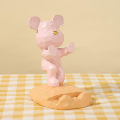 Bear Sculpture Mobile Phone Stand