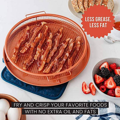 Round Copper Chef Crisper Over Fryer - DMC Wholesale