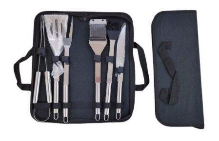 Camping Braai BBQ Tool Set With Case (6 pcs) - Alt View