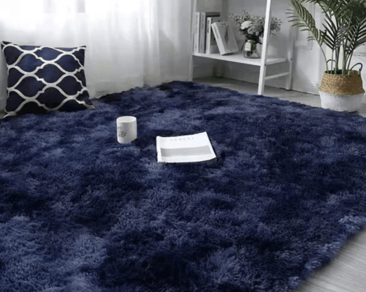 Colourful Fluffy Shag Runner (Navy) - DMC Wholesale